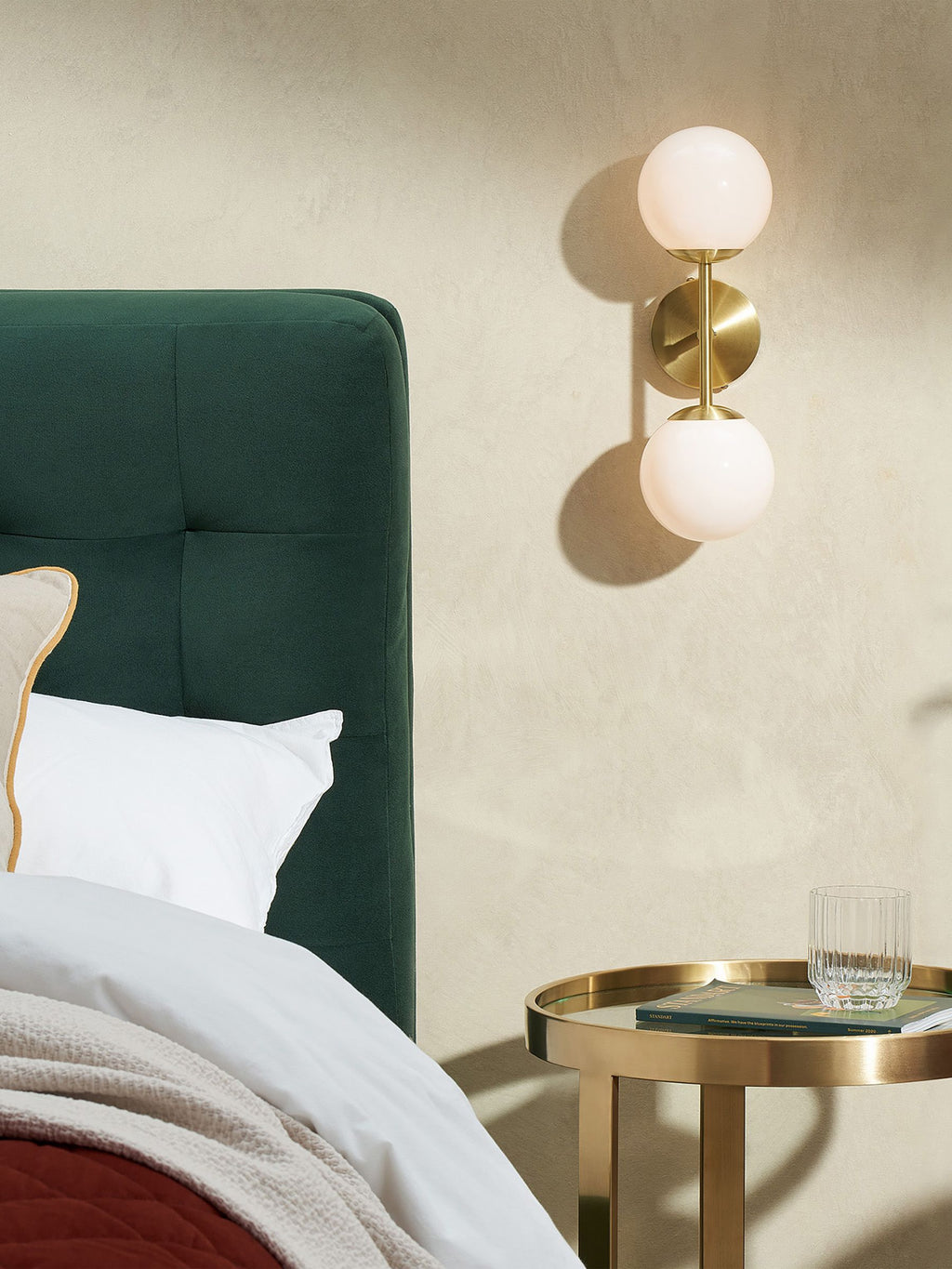 Globe Wall Light in Brass/Opal