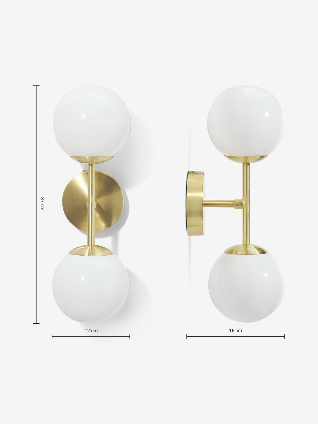 Globe Wall Light in Brass/Opal