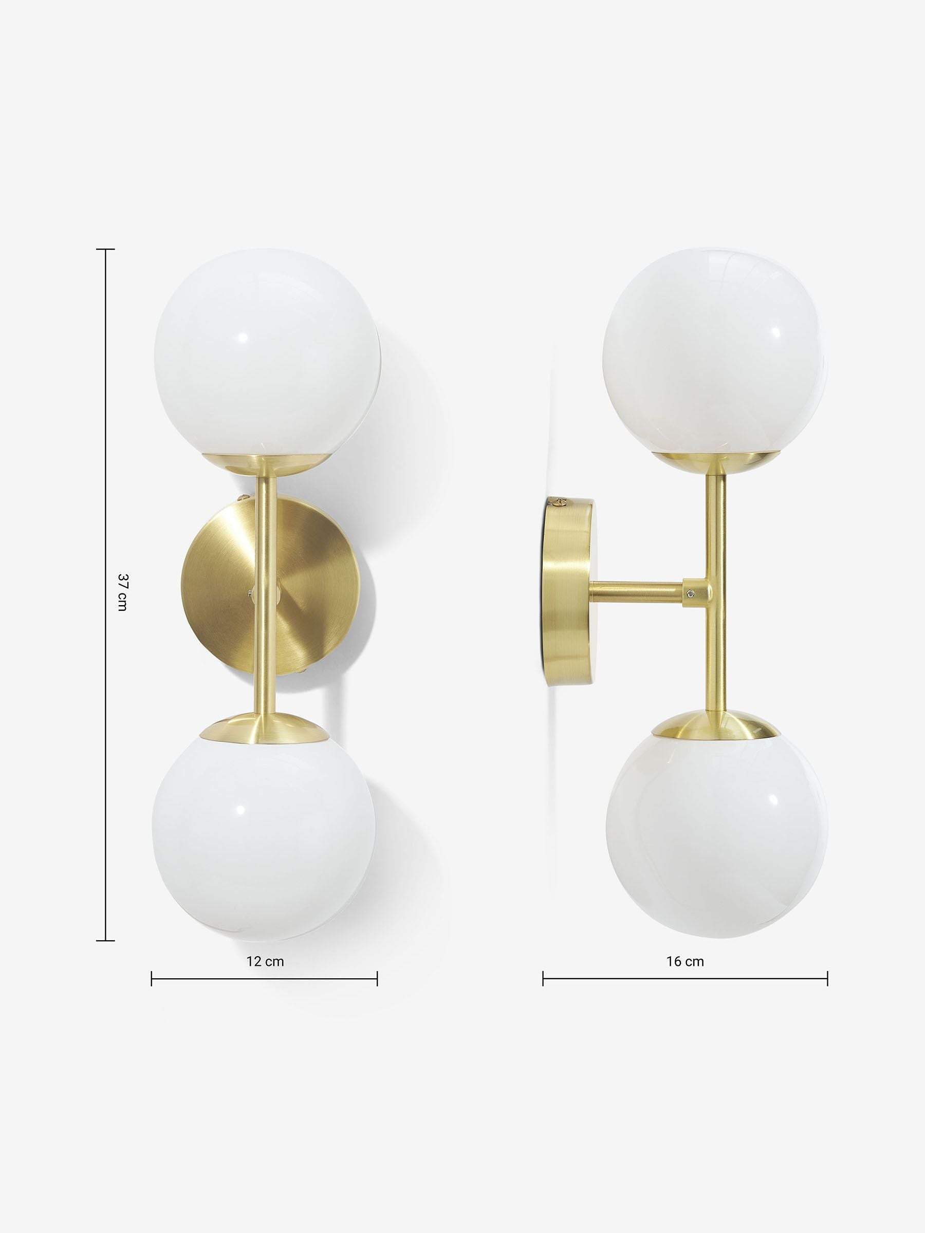 Globe Wall Light in Brass/Opal