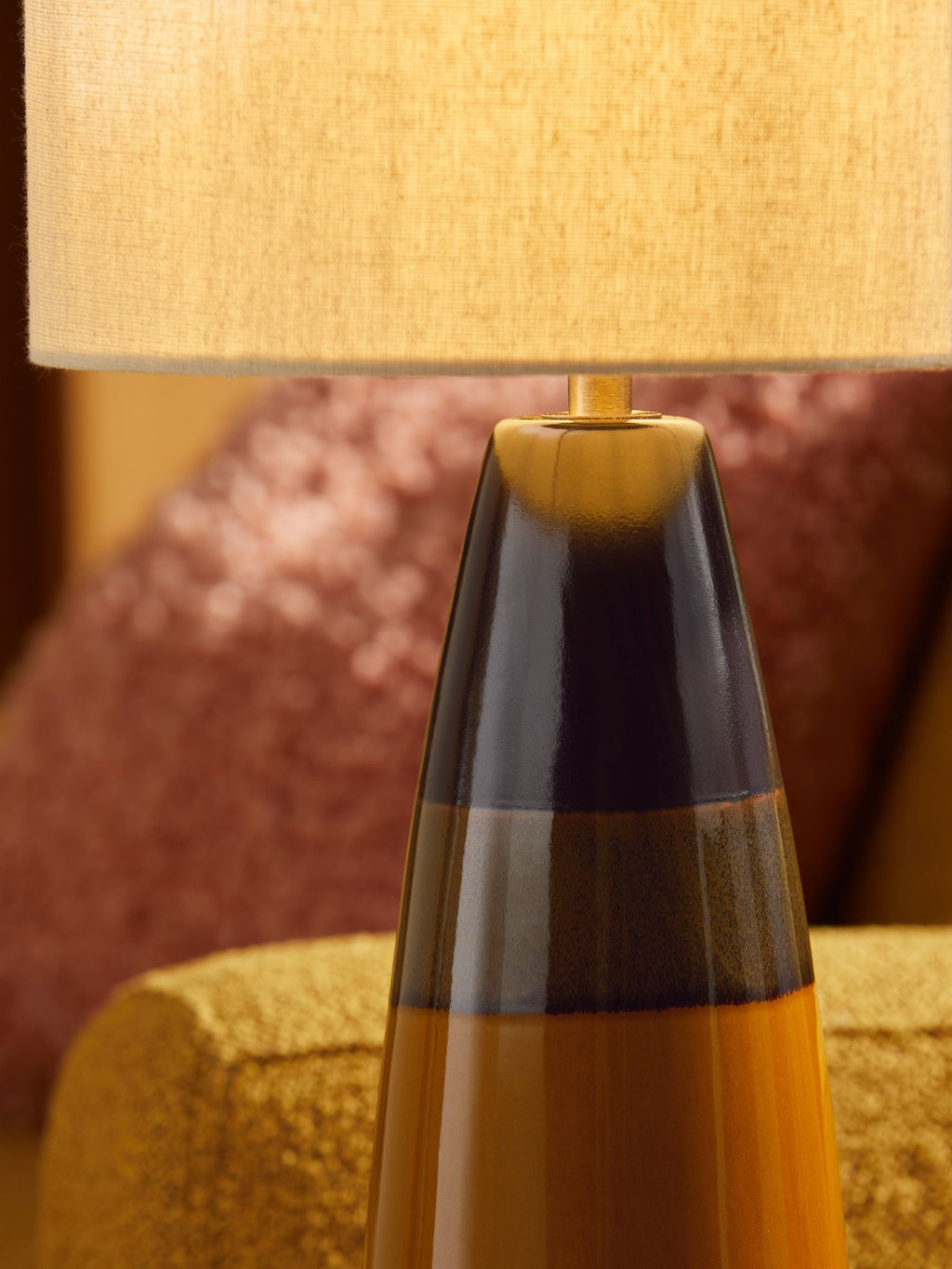 Vince Ceramic Table Lamp in Brown Glaze