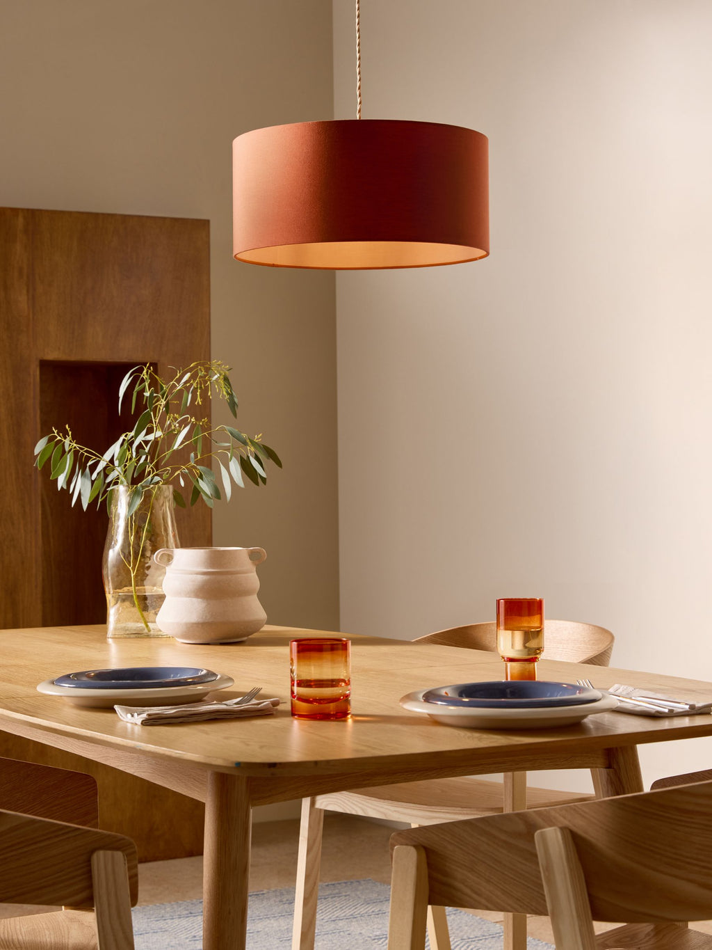 Oro Easy Fit Drum Shade in Navy/Copper