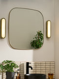 Nura Flush Bathroom Wall Light in Brass