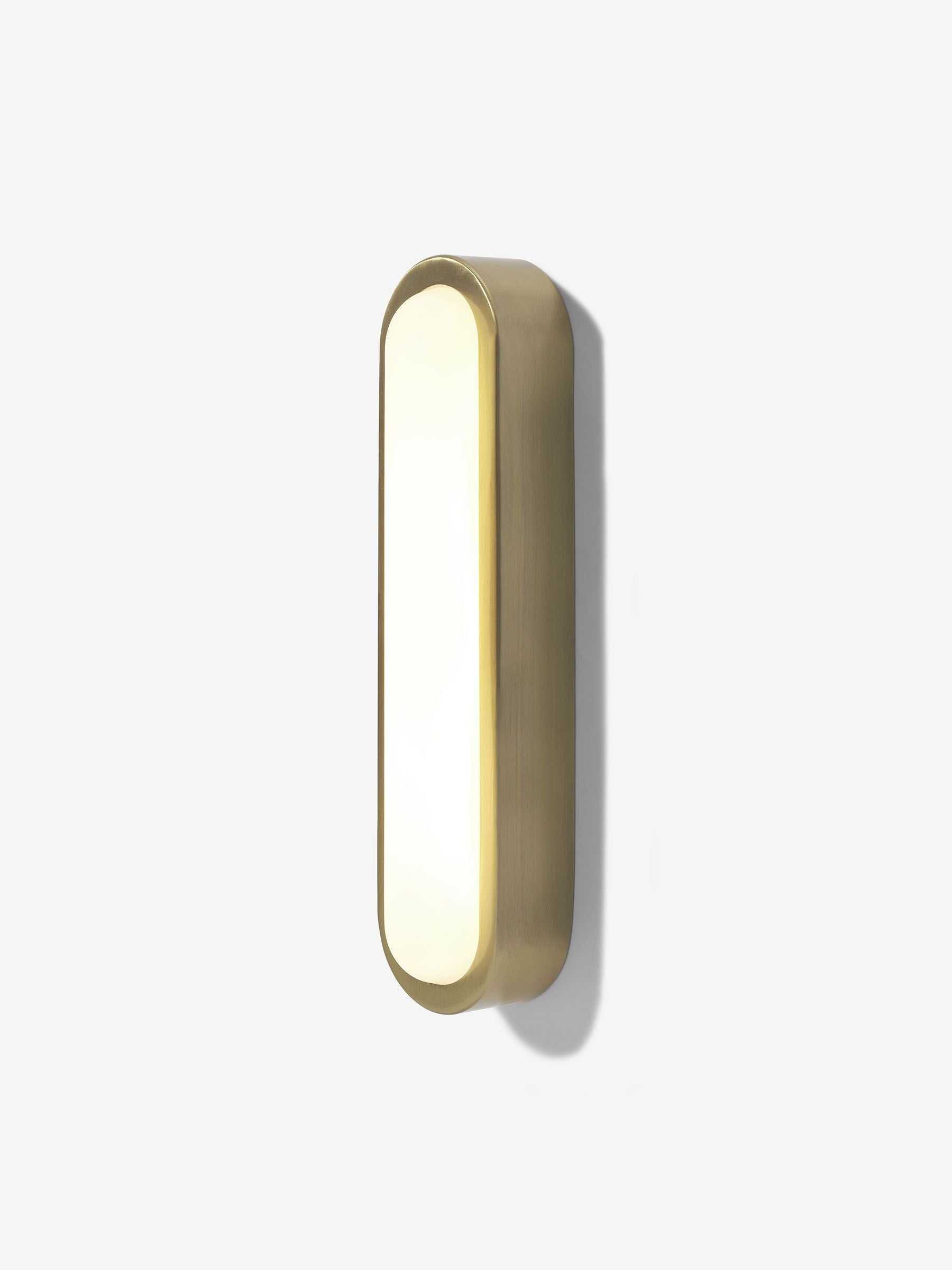 Nura Flush Bathroom Wall Light in Brass