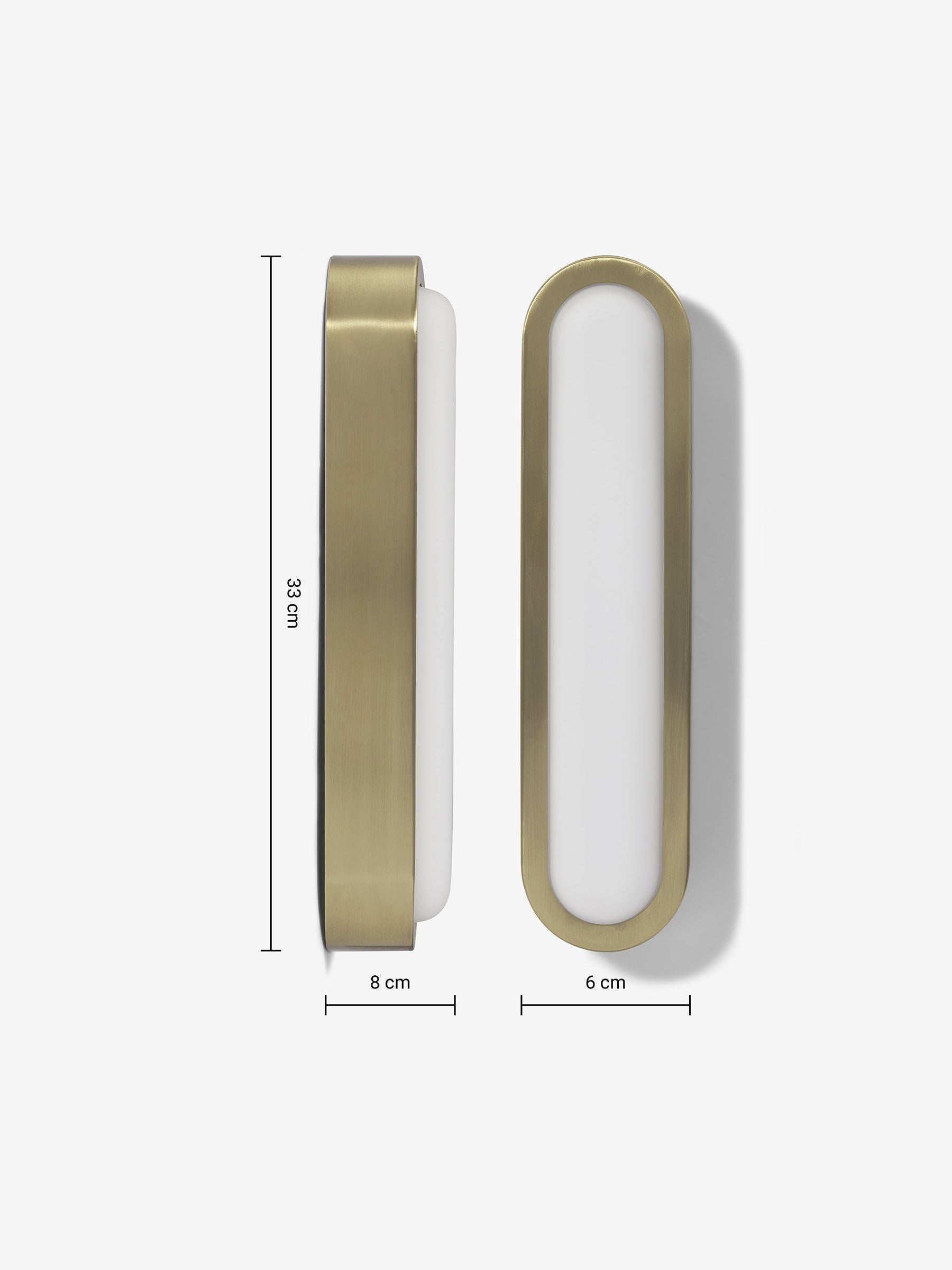 Nura Flush Bathroom Wall Light in Brass